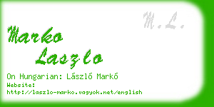 marko laszlo business card